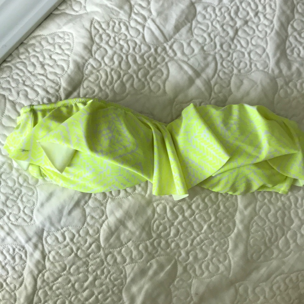 yellow ruffle bikini top